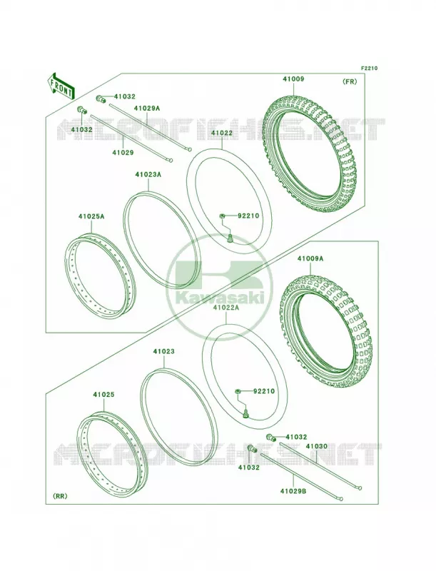 WheelsTires Kawasaki MOTOS 110 2009 KLX110  KLX110A9F
