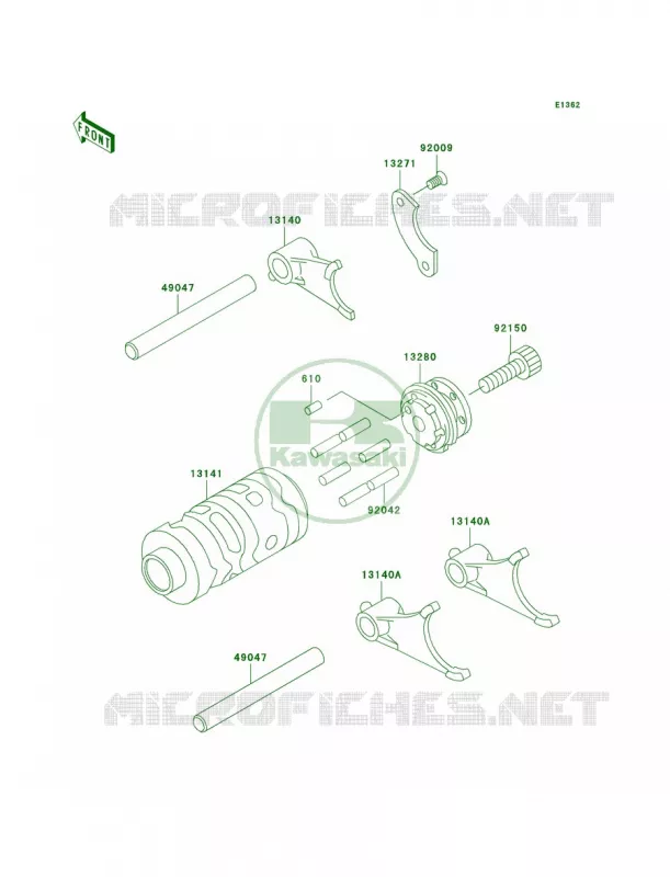 Gear Change DrumShift Forks Kawasaki MOTOS 65 2003 KX65  KX65-A4