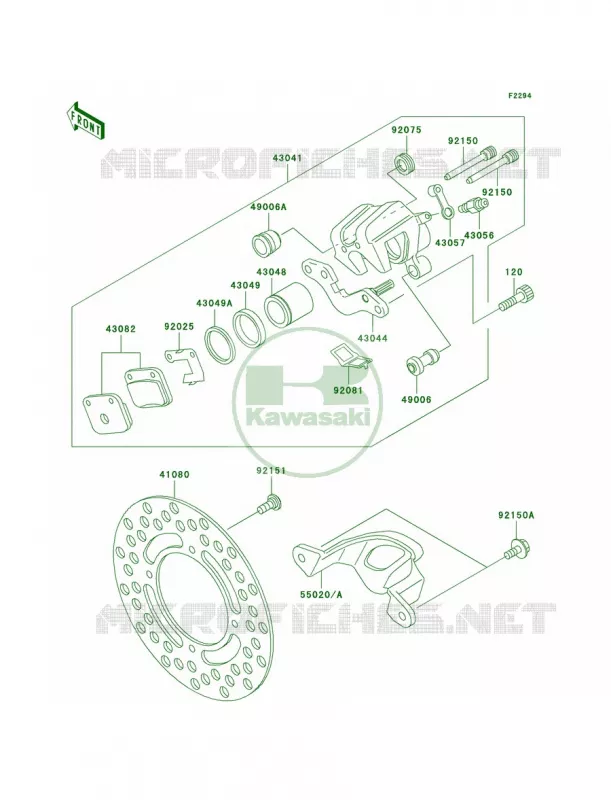 Rear BrakeKX65-A1-A4 Kawasaki MOTOS 65 2003 KX65  KX65-A4