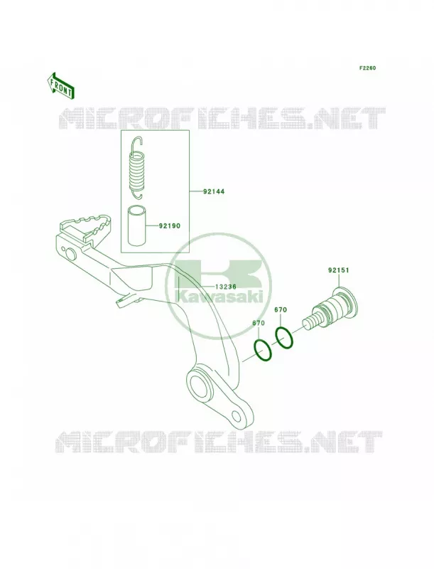 Brake Pedal Kawasaki MOTOS 85 2003 KX85  KX85-A3