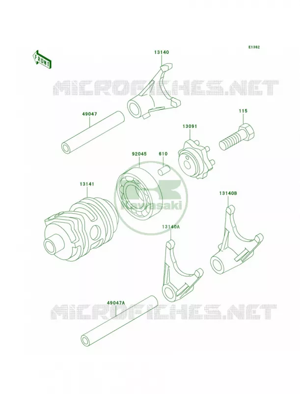 Gear Change DrumShift Forks Kawasaki MOTOS 85 2003 KX85  KX85-A3