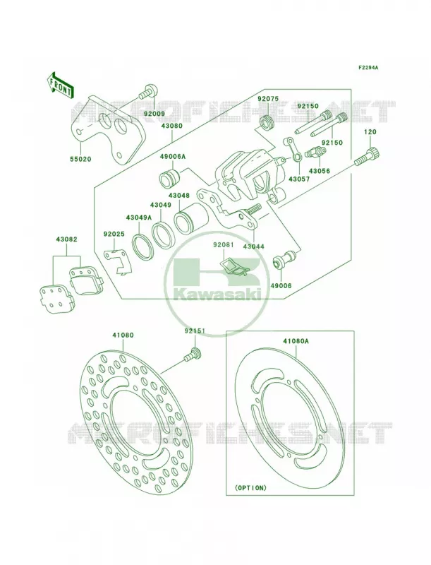 Rear BrakeA4A5 Kawasaki MOTOS 85 2003 KX85  KX85-A3