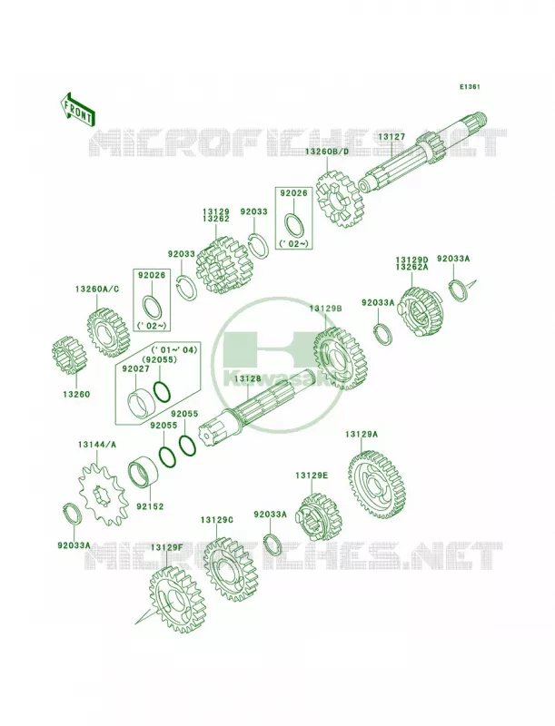 Transmission Kawasaki MOTOS 85 2003 KX85  KX85-A3