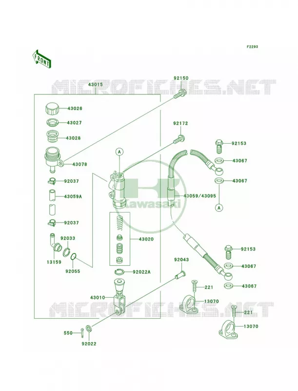 Rear Master Cylinder Kawasaki MOTOS 100 2002 KX100  KX100-D2