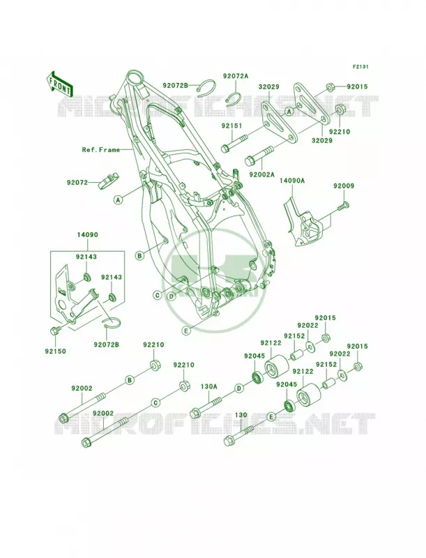 Frame Fittings Kawasaki MOTOS 125 2002 KX125  KX125-L4