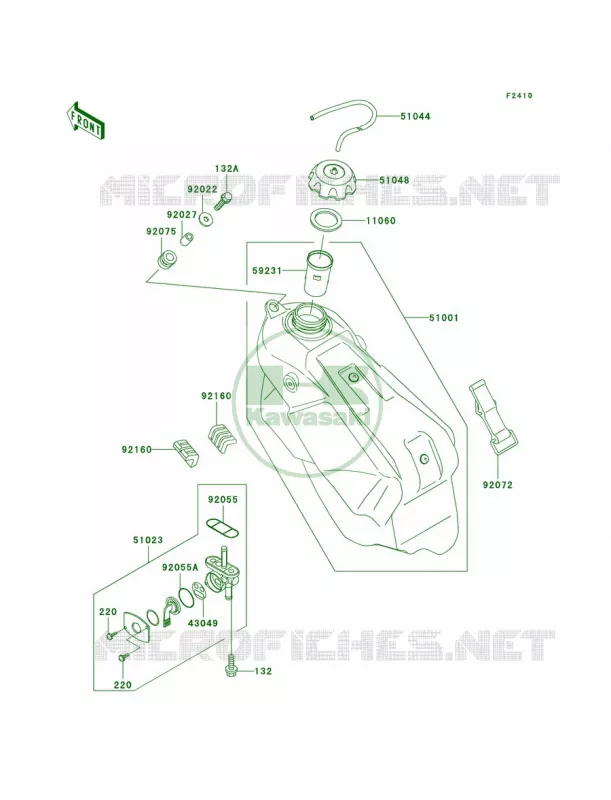 Fuel Tank Kawasaki MOTOS 125 2002 KX125  KX125-L4
