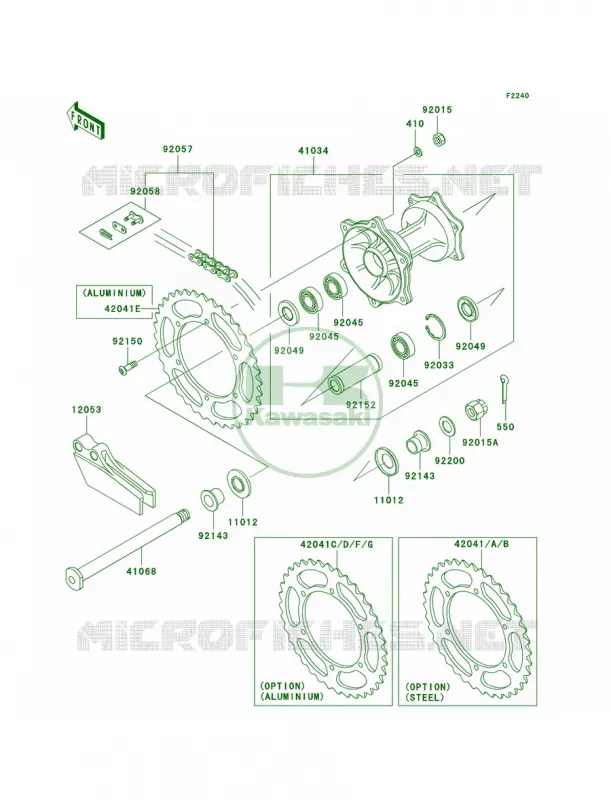 Rear Hub Kawasaki MOTOS 125 2002 KX125  KX125-L4