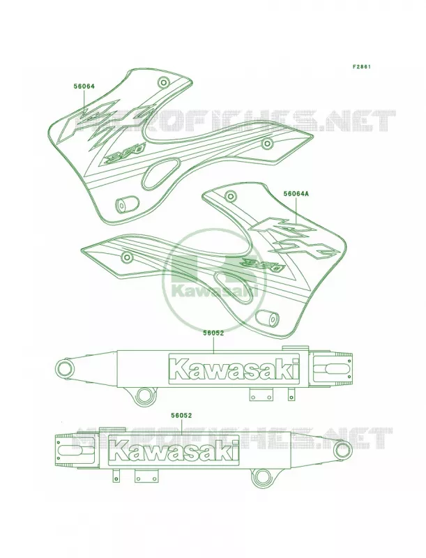 Decals Kawasaki MOTOS 250 2002 KX250  KX250-L4