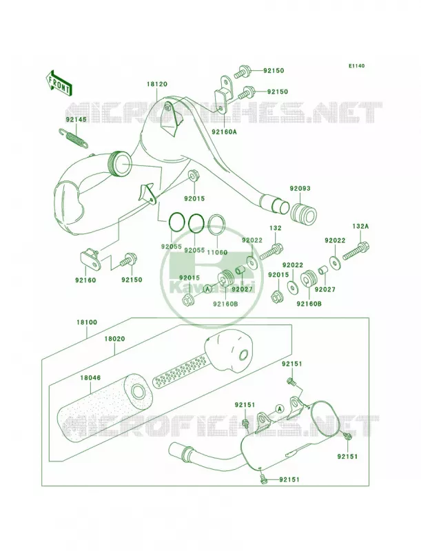 Mufflers Kawasaki MOTOS 250 2002 KX250  KX250-L4