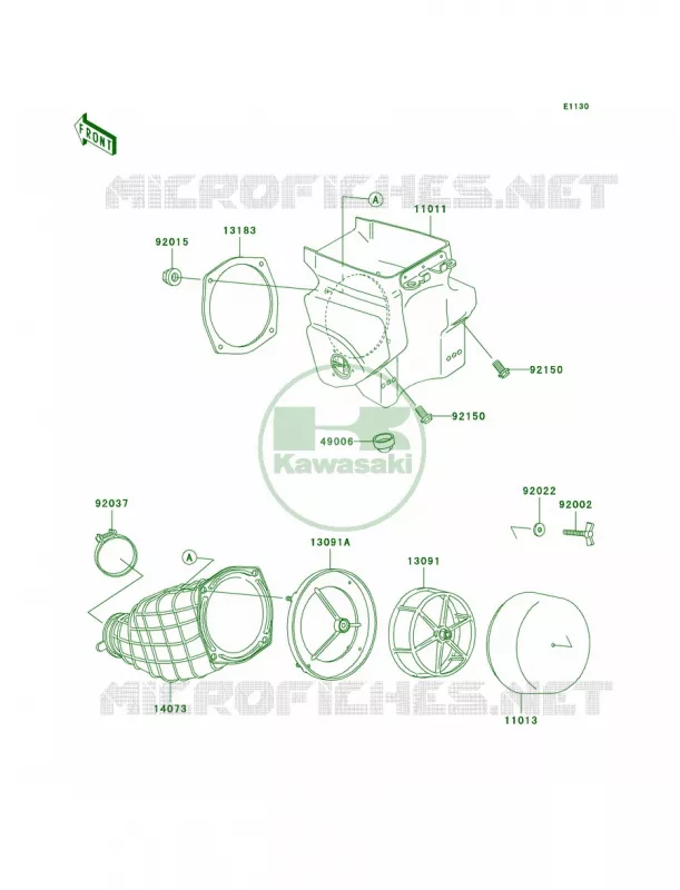 Air Cleaner Kawasaki MOTOS 500 2002 KX500  KX500-E14