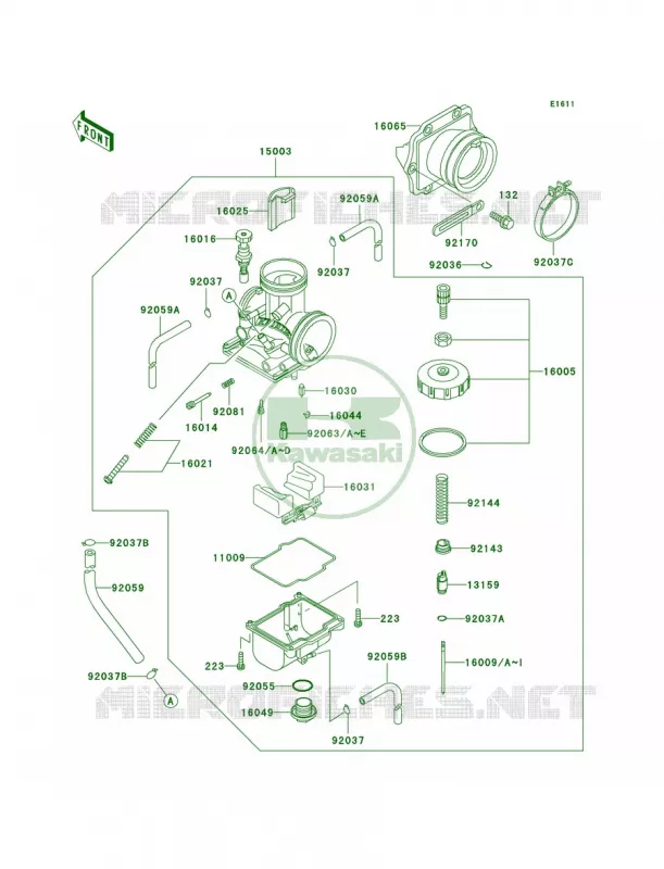 Carburetor Kawasaki MOTOS 500 2002 KX500  KX500-E14