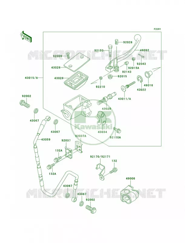 Front Master Cylinder Kawasaki MOTOS 500 2002 KX500  KX500-E14