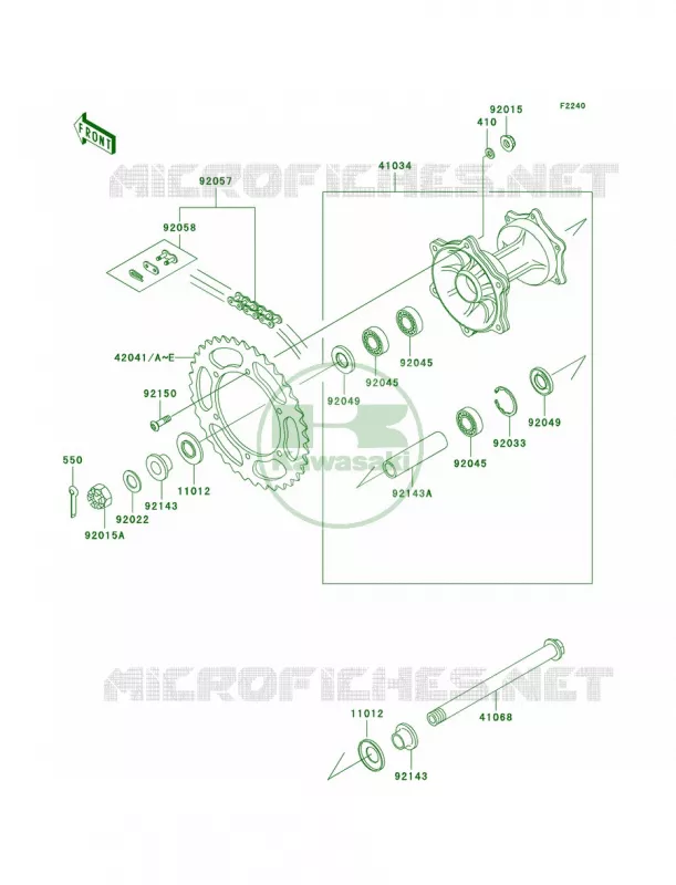 Rear Hub Kawasaki MOTOS 500 2002 KX500  KX500-E14