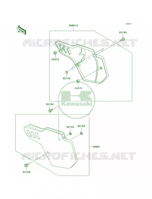 Side Covers Kawasaki MOTOS 500 2002 KX500  KX500-E14