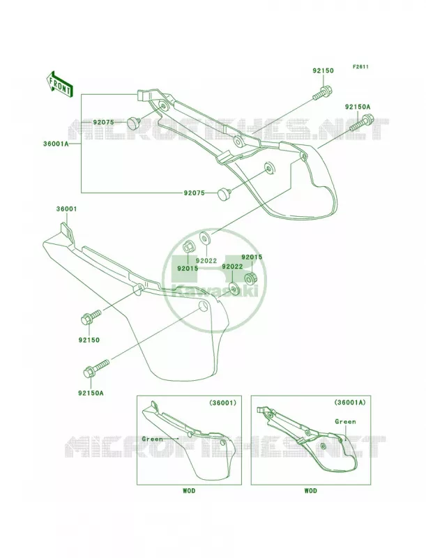 Side Covers Kawasaki MOTOS 60 2002 KX60  KX60-B18