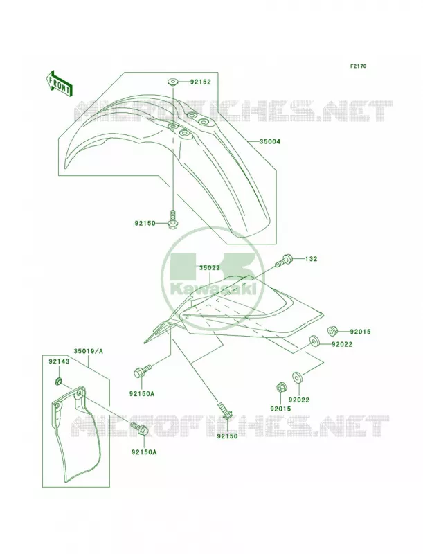 Fenders Kawasaki MOTOS 65 2002 KX65  KX65-A3