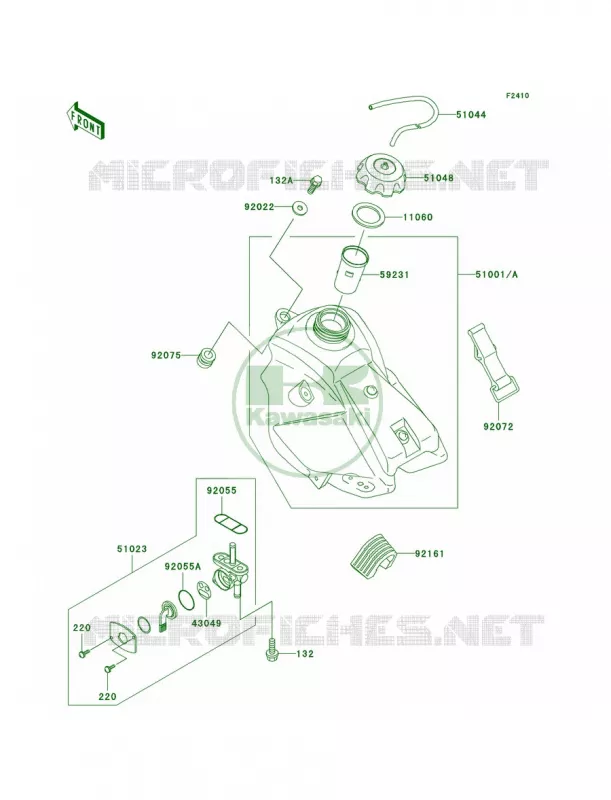 Fuel Tank Kawasaki MOTOS 65 2002 KX65  KX65-A3