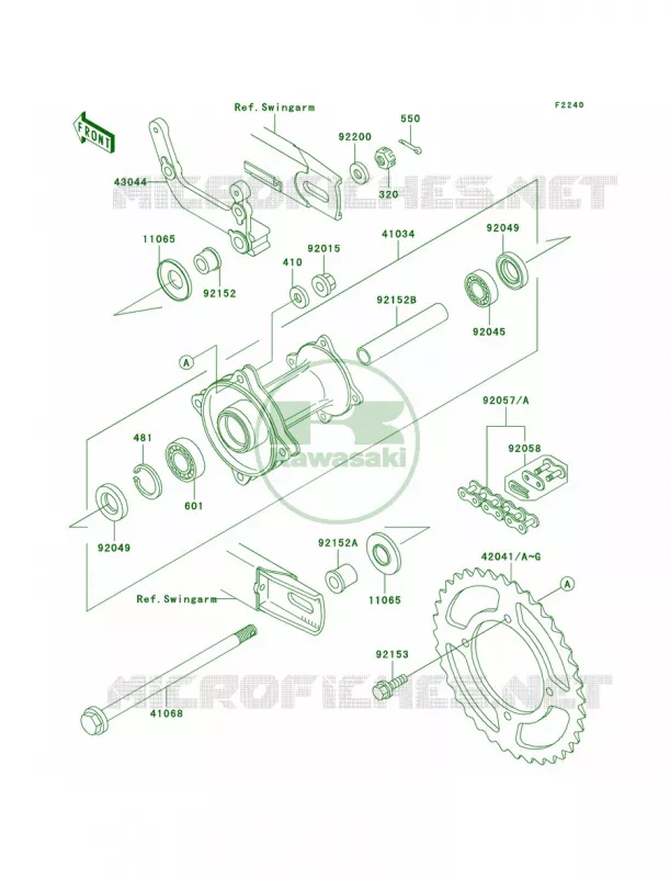 Rear Hub Kawasaki MOTOS 65 2002 KX65  KX65-A3