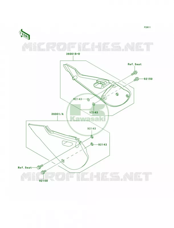 Side Covers Kawasaki MOTOS 65 2002 KX65  KX65-A3