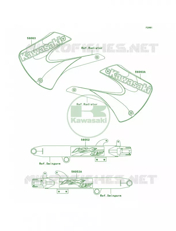 DecalsA1 Kawasaki MOTOS 85 2002 KX85  KX85-A2