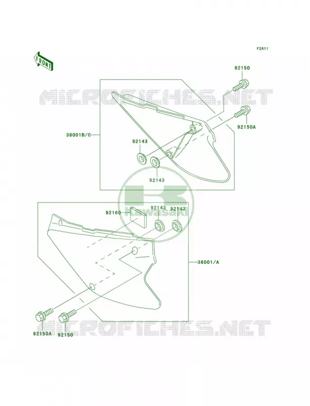 Side Covers Kawasaki MOTOS 85 2002 KX85  KX85-A2