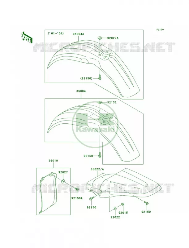 Fenders Kawasaki MOTOS 100 2001 KX100  KX100-D1
