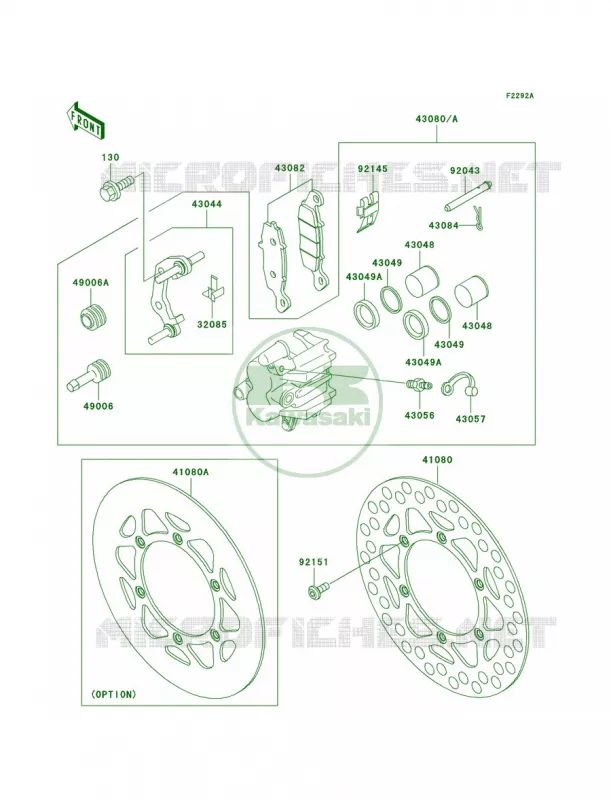 Front BrakeD4D5 Kawasaki MOTOS 100 2001 KX100  KX100-D1