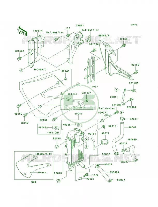 Radiator Kawasaki MOTOS 100 2001 KX100  KX100-D1