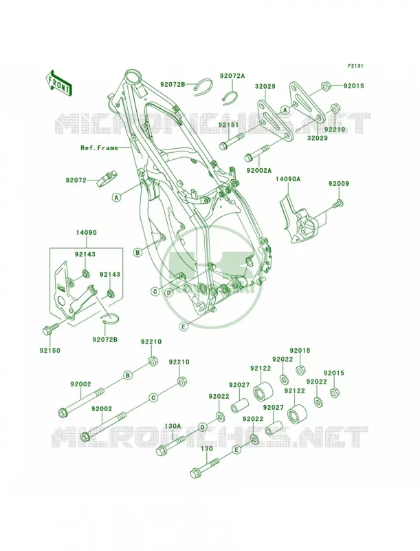 Frame Fittings Kawasaki MOTOS 125 2001 KX125  KX125-L3