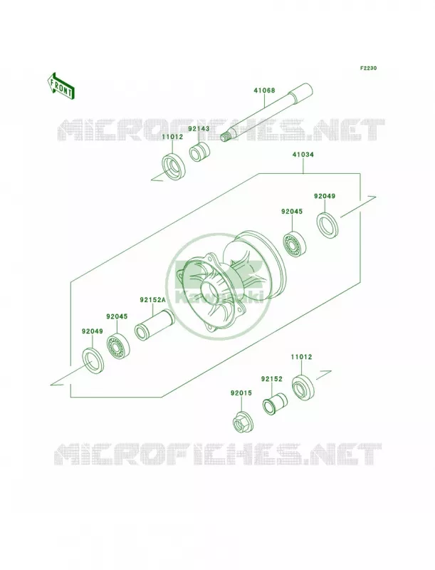 Front Hub Kawasaki MOTOS 125 2001 KX125  KX125-L3
