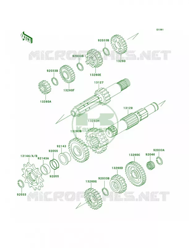 Transmission Kawasaki MOTOS 250 2001 KX250  KX250-L3