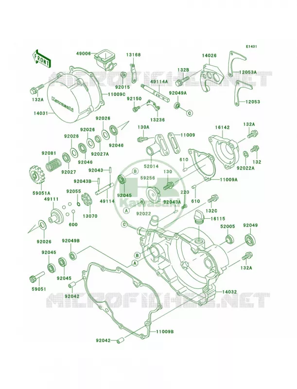 Engine Covers Kawasaki MOTOS 500 2001 KX500  KX500-E13