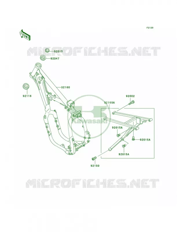 Frame Kawasaki MOTOS 500 2001 KX500  KX500-E13