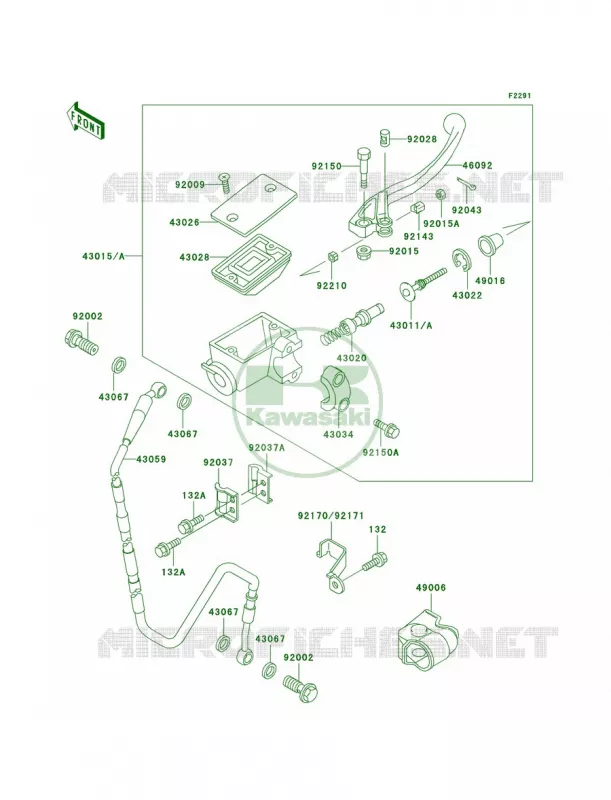 Front Master Cylinder Kawasaki MOTOS 500 2001 KX500  KX500-E13