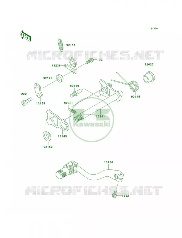 Gear Change Mechanism Kawasaki MOTOS 500 2001 KX500  KX500-E13