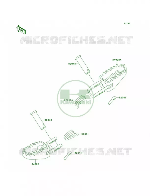 Footrests Kawasaki MOTOS 60 2001 KX60  KX60-B17