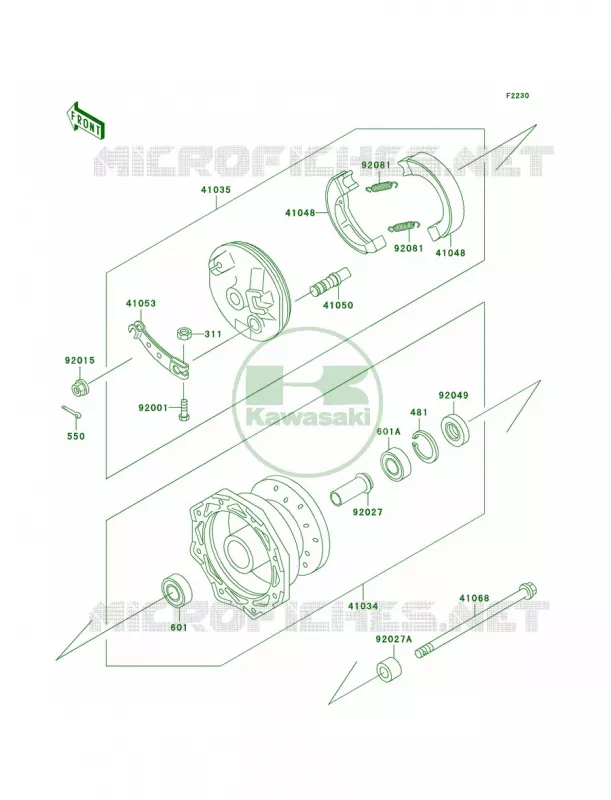 Front Hub Kawasaki MOTOS 60 2001 KX60  KX60-B17