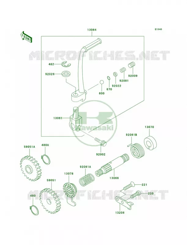 Kickstarter Mechanism Kawasaki MOTOS 60 2001 KX60  KX60-B17