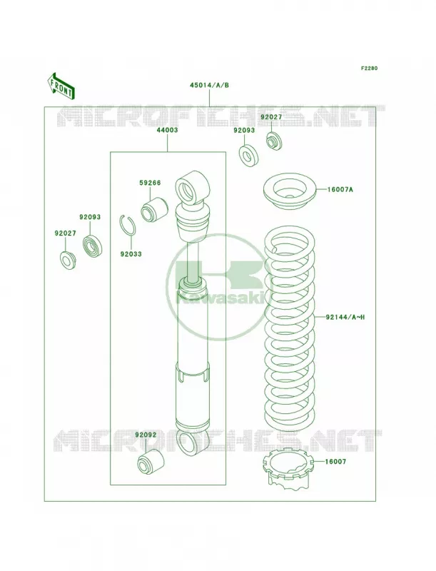 Shock Absorbers Kawasaki MOTOS 60 2001 KX60  KX60-B17