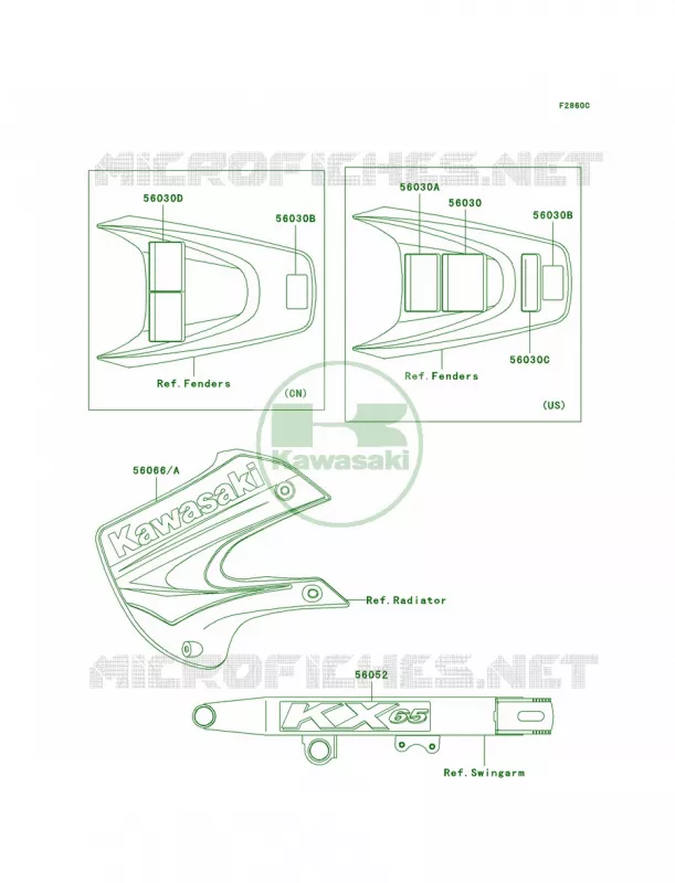 LabelsKX65-A4 Kawasaki MOTOS 65 2001 KX65  KX65-A2