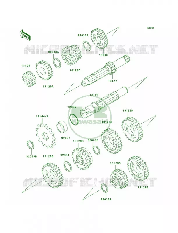 Transmission Kawasaki MOTOS 65 2001 KX65  KX65-A2