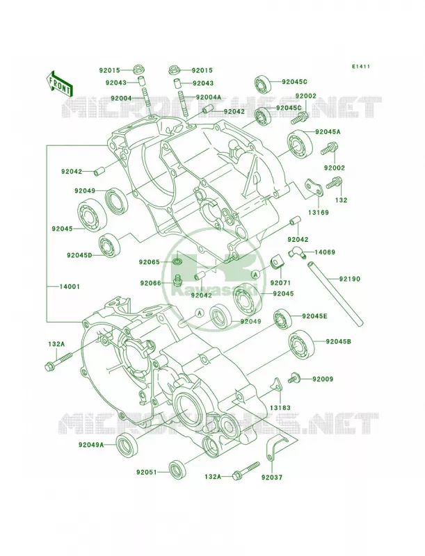 Crankcase Kawasaki MOTOS 85 2001 KX85  KX85-A1