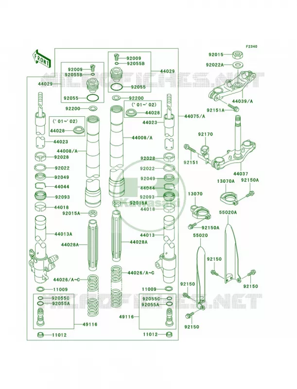 Front Fork Kawasaki MOTOS 85 2001 KX85  KX85-A1