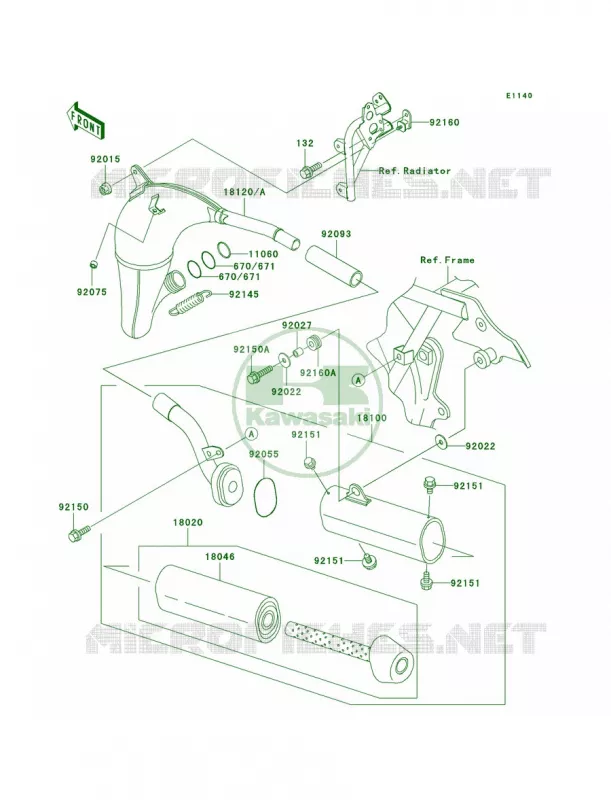 Mufflers Kawasaki MOTOS 85 2001 KX85  KX85-A1