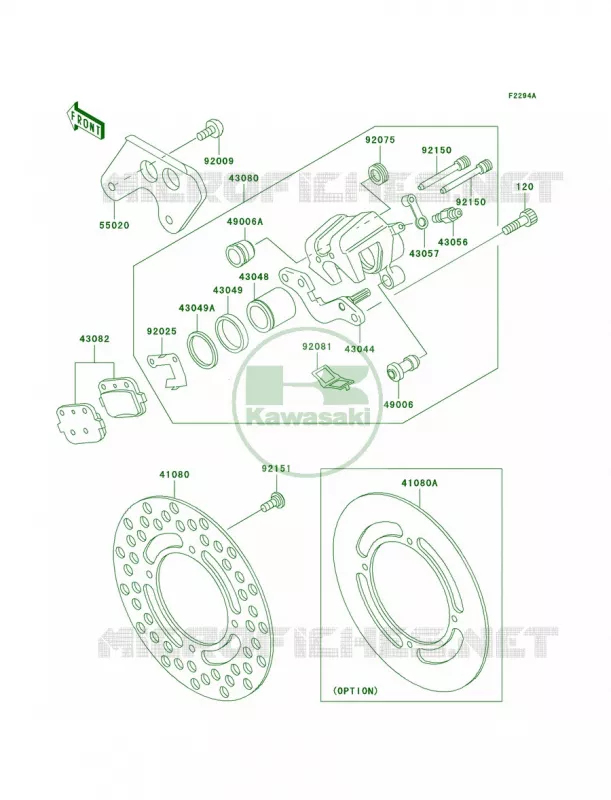 Rear BrakeA4A5 Kawasaki MOTOS 85 2001 KX85  KX85-A1