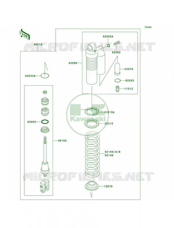Shock Absorbers Kawasaki MOTOS 85 2001 KX85  KX85-A1