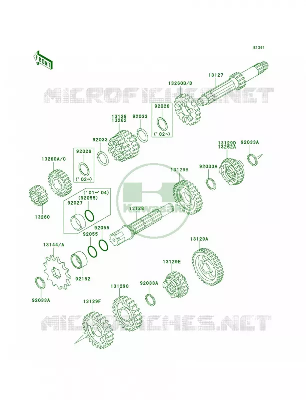 Transmission Kawasaki MOTOS 85 2001 KX85  KX85-A1