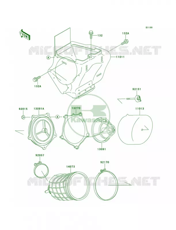 Air Cleaner Kawasaki MOTOS 100 2000 KX100  KX100-C3