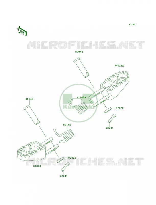 Footrests Kawasaki MOTOS 100 2000 KX100  KX100-C3