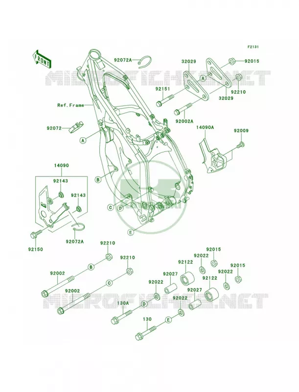 Frame Fittings Kawasaki MOTOS 125 2000 KX125  KX125-L2